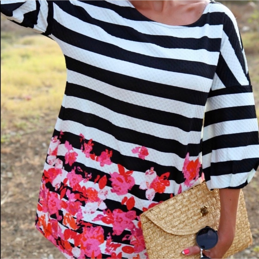 Anthropologie 9-H15 STCL Striped Tunic